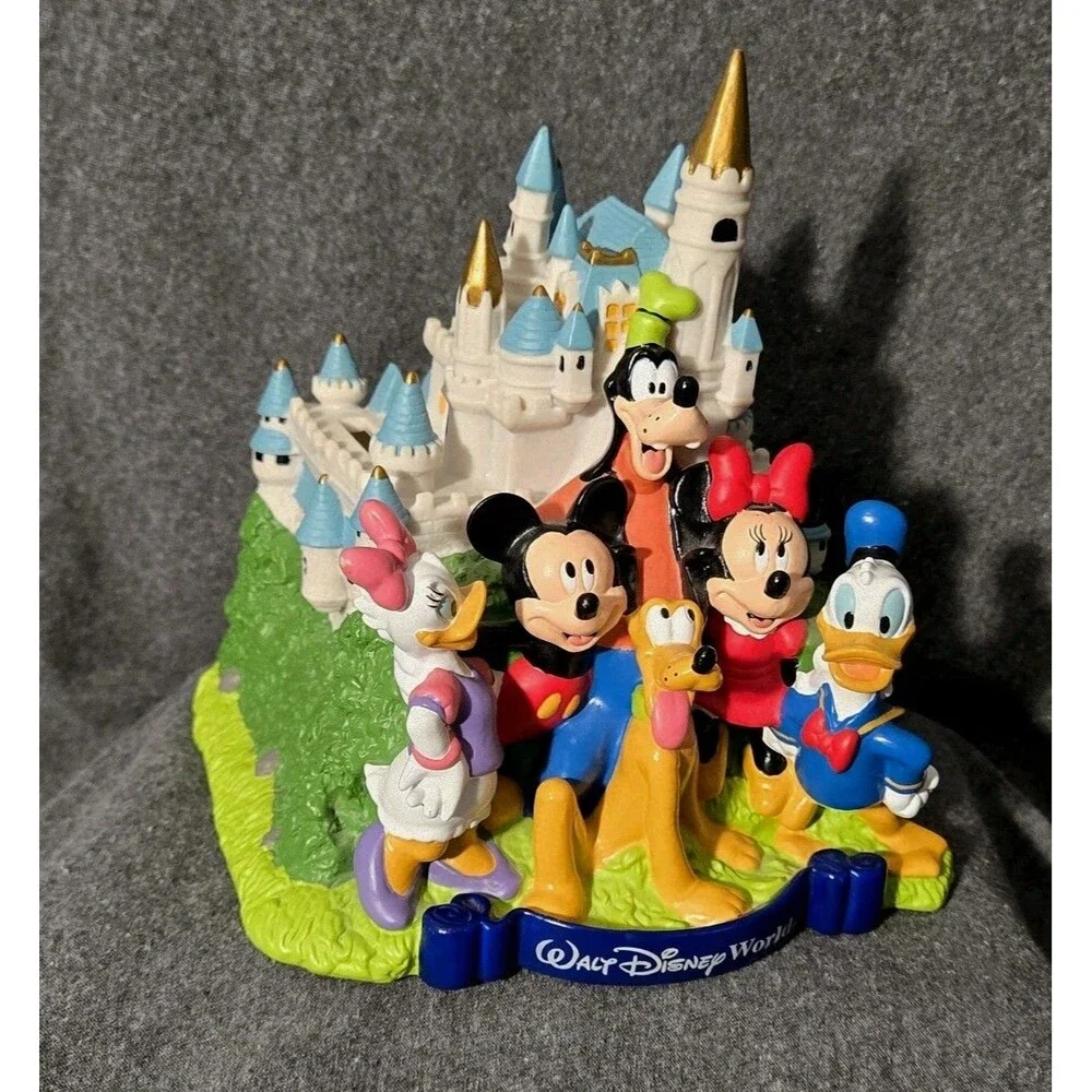 Vintage Disneyland Castle Coin Disney Piggy Bank Mickey Mouse and Friends W/Plug